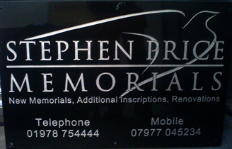 Stephen Price Memorials Sign